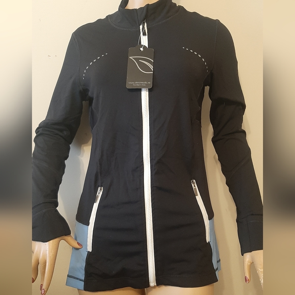 New Activewear Jacket from Abitimoda Black/Multi Women's Size 10
